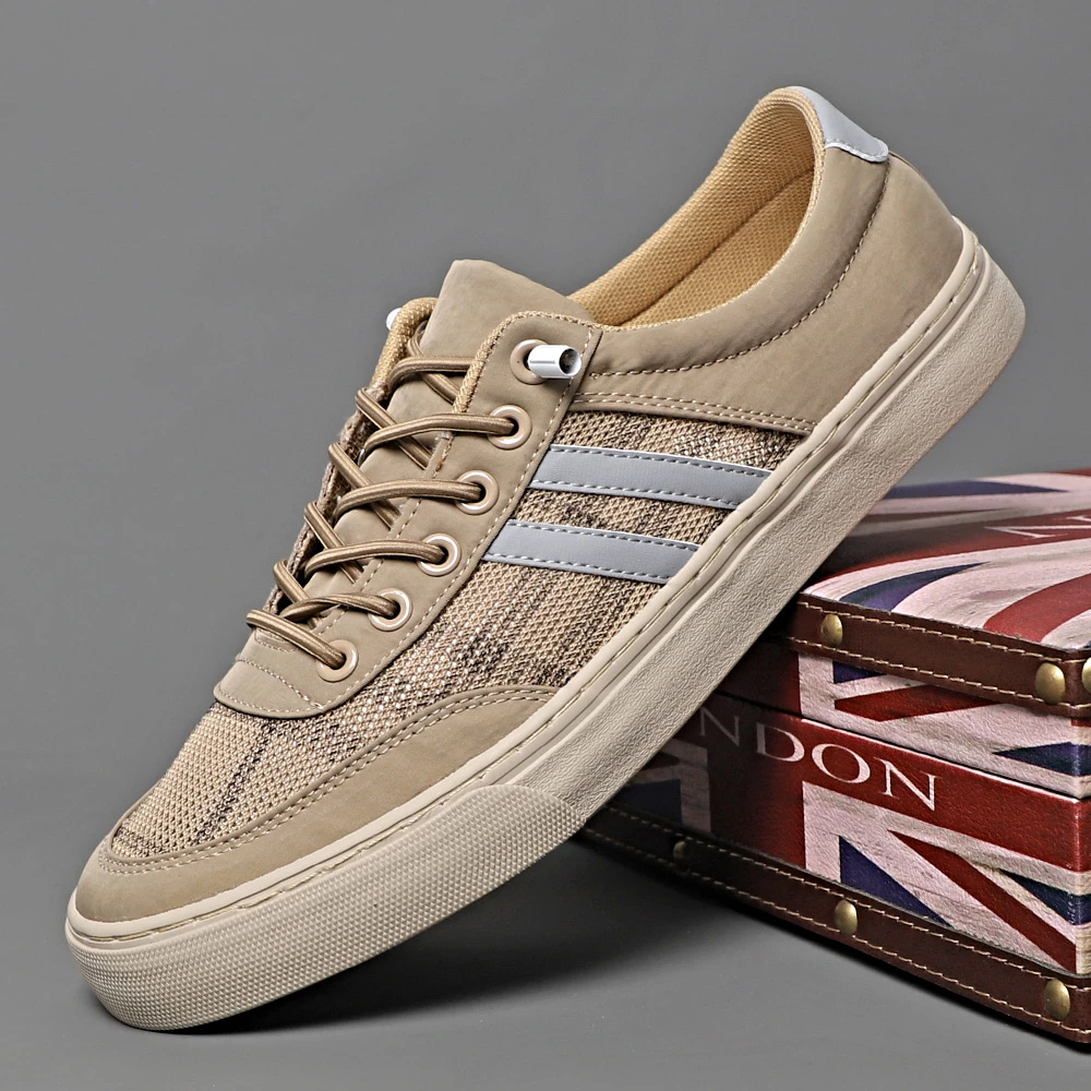 25021 休闲男鞋薄款夏季新款潮鞋低帮百搭系带板鞋男士透气网布鞋