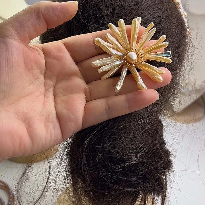 未镶嵌发夹淡水珍珠