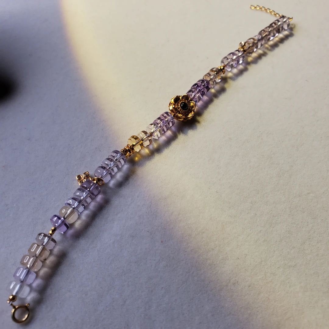天然原创紫水晶精致手链0916081