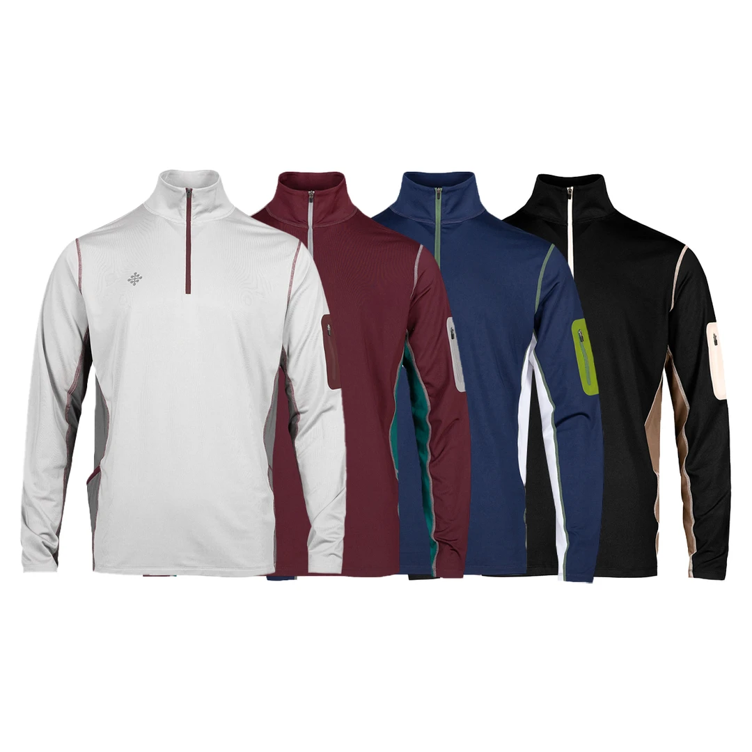 OD/ORANGEDRAGON25冬明线撞色半拉链高领加绒保暖户外运动长袖T恤