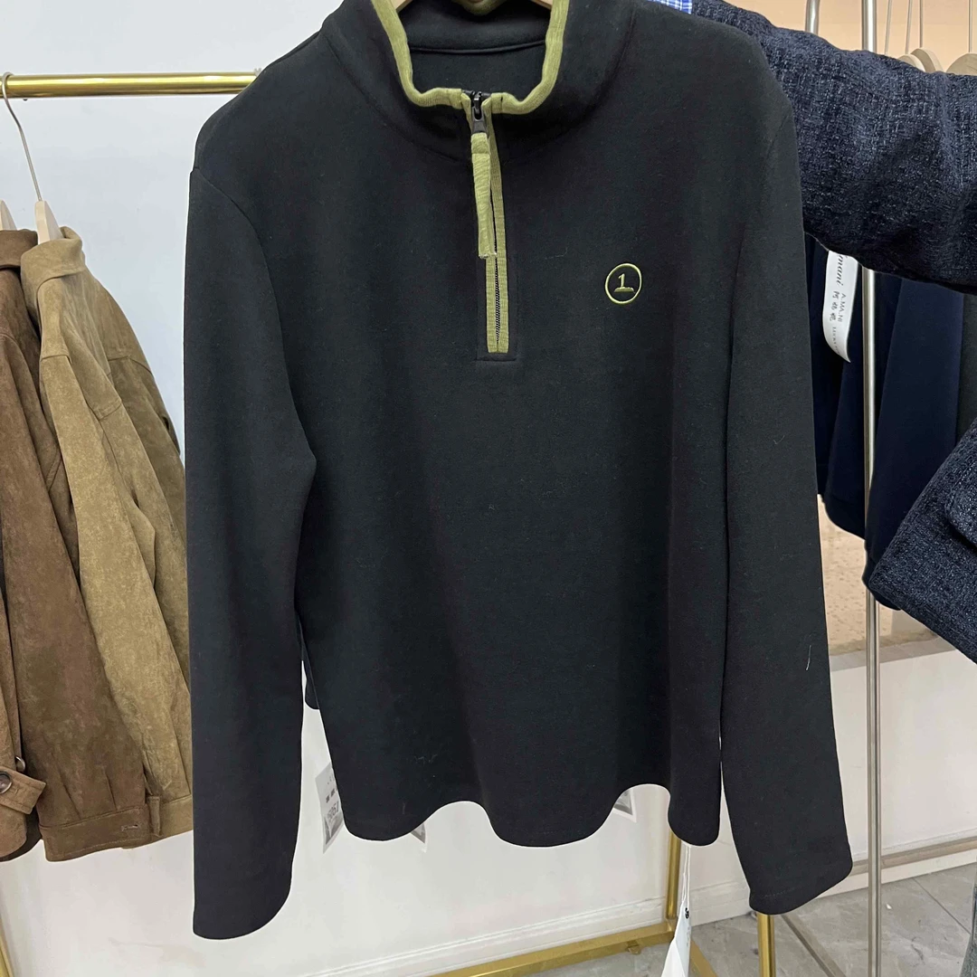 【大婷】韩版宽松型半拉链女常规款绒衫卫衣秋冬时尚立领25056