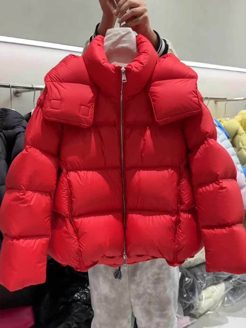 巨好看泡芙红色短款棉服女2025新款冬季爆款小个子高级感加厚外套
