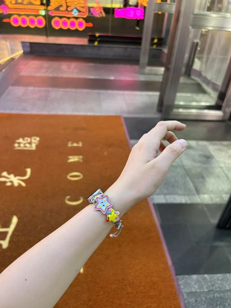 适用苹果手表iwatch大星星链条表带小米910pro华为荣耀vivogt表带