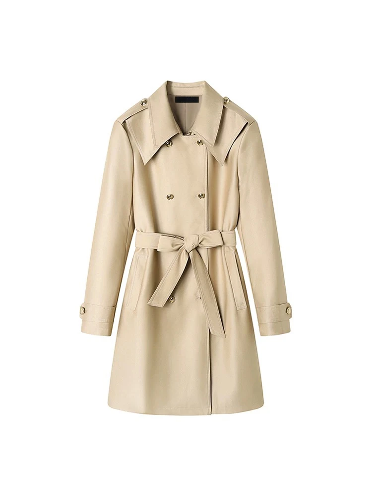 0397风衣外套女中长款2025新春气质英伦风时尚收腰秋季好看大衣