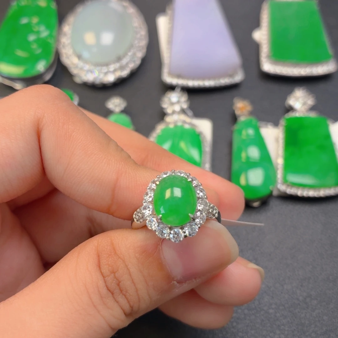 翡翠银S925镶嵌颈饰