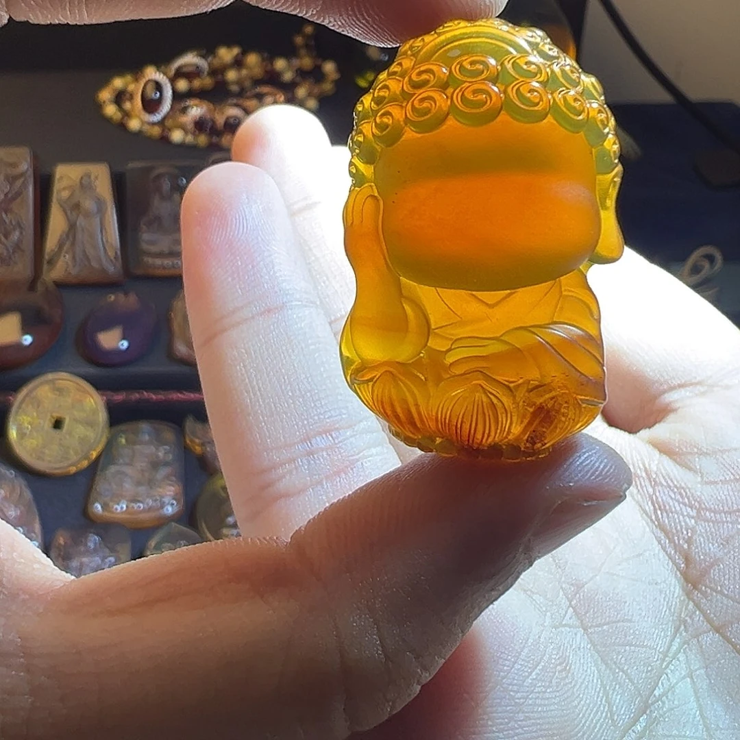 琥珀未镶嵌颈饰宝宝佛