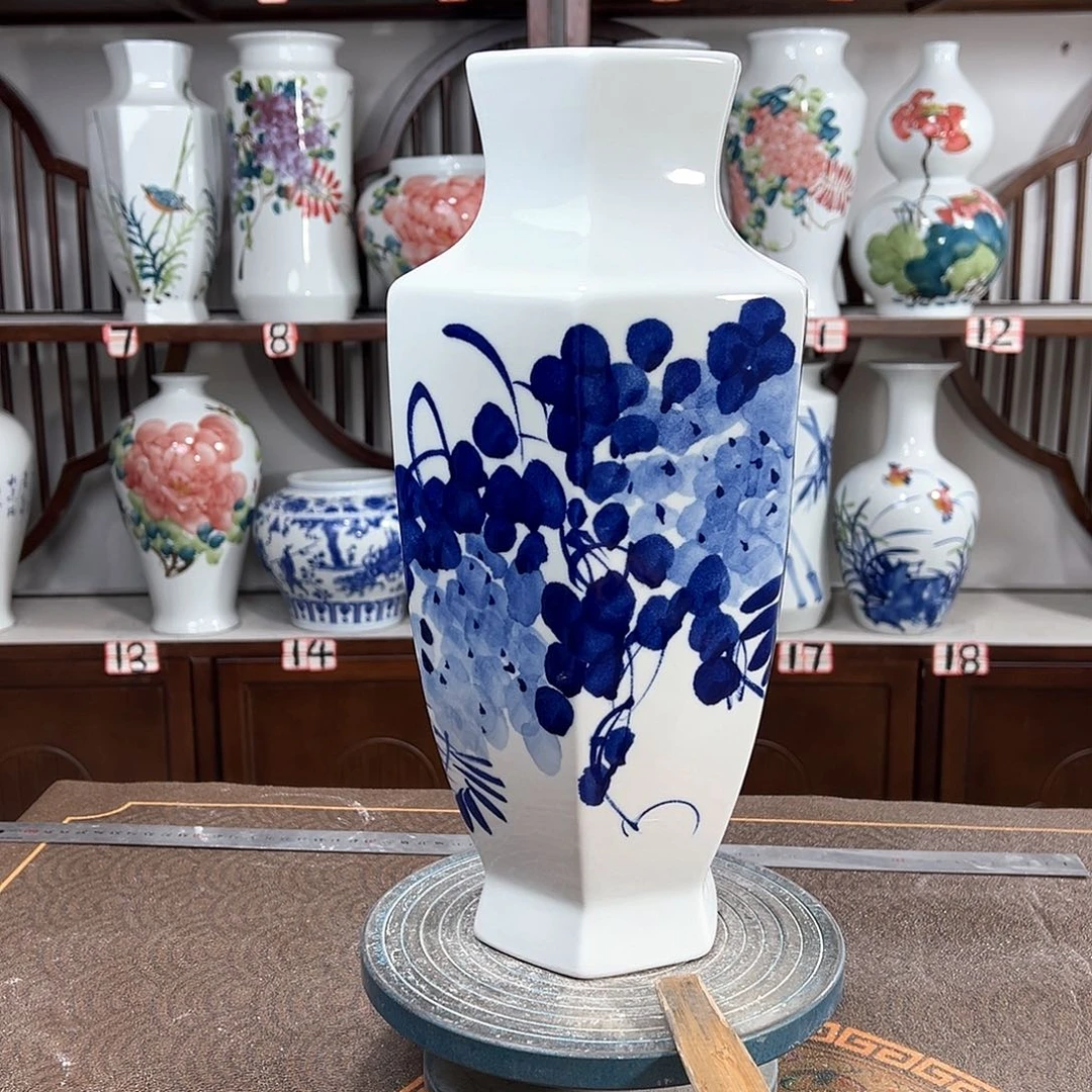 摆件景德镇陶瓷6青紫