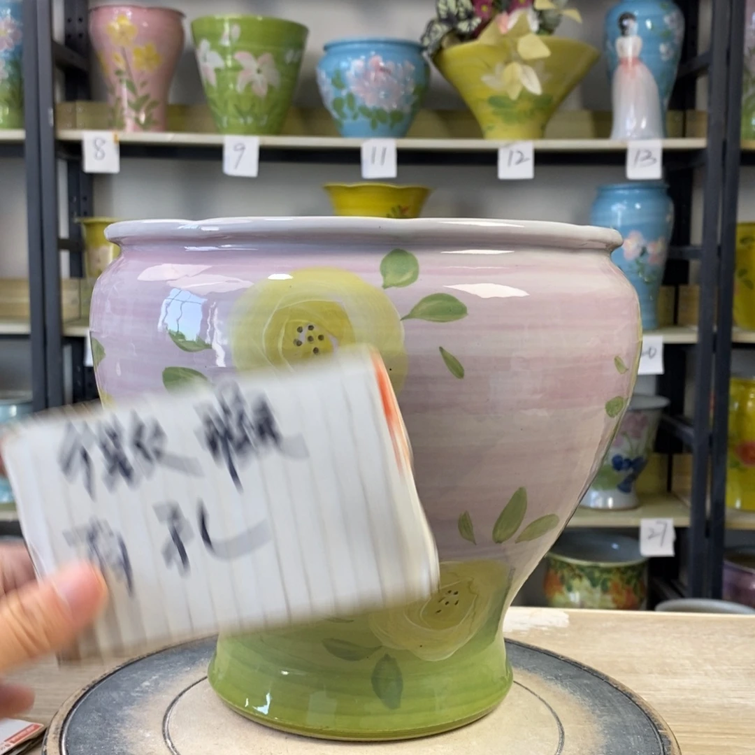 景德镇手工手绘陶瓷花盆