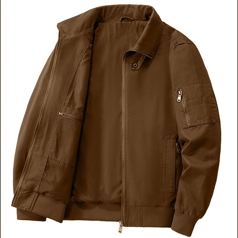 因纳巴敦夹克外套男士春秋季薄款宽松时尚多口袋工装风水洗棉外衣