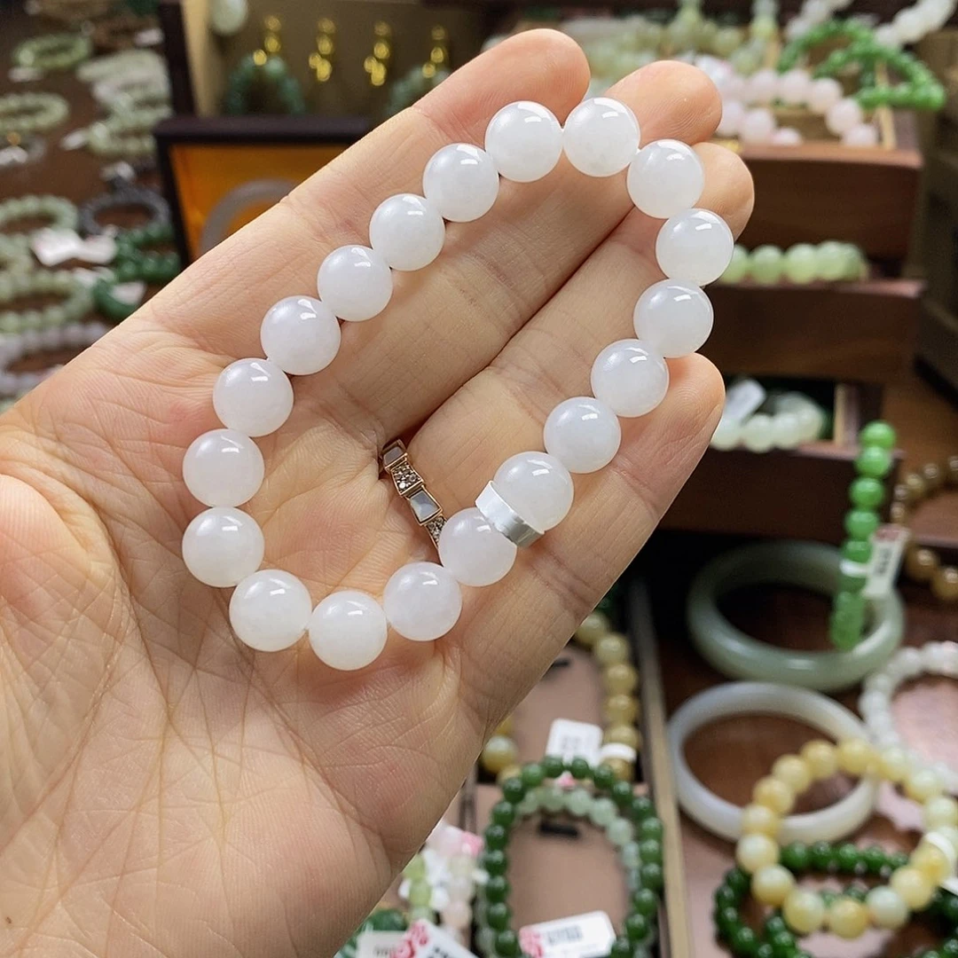 和田玉未镶嵌手串白玉10