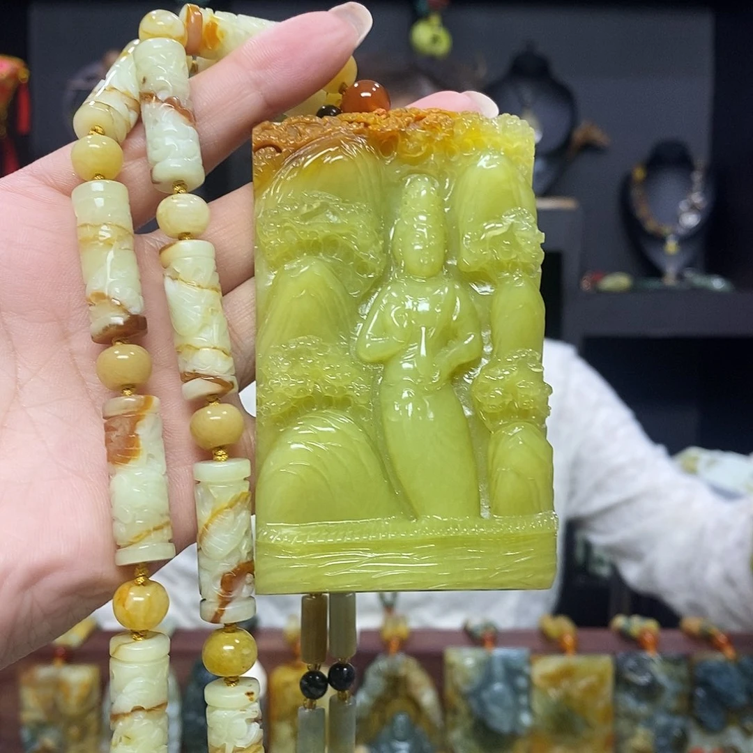 未镶嵌岫玉挂件吊坠项链呼****胎