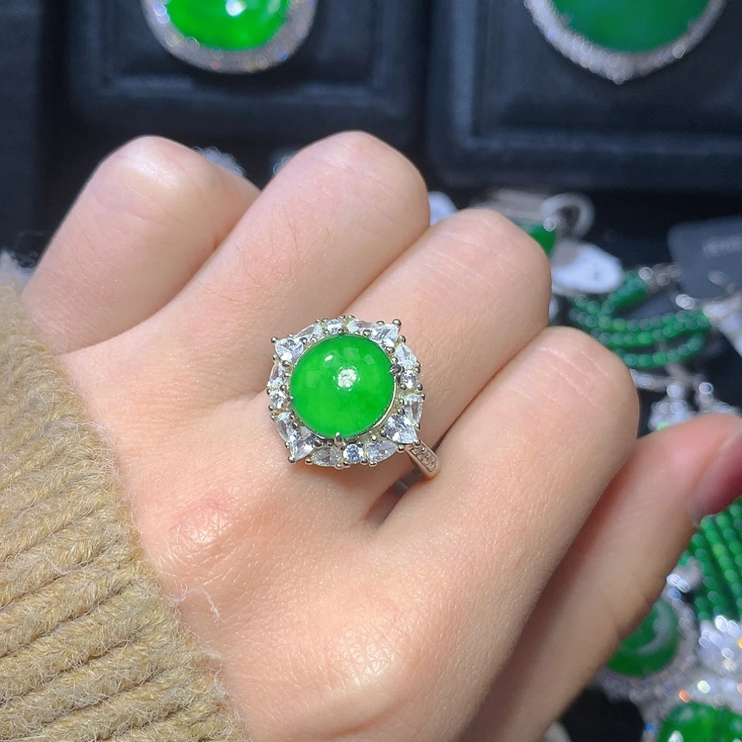 翡翠颈饰银S925镶嵌翡翠