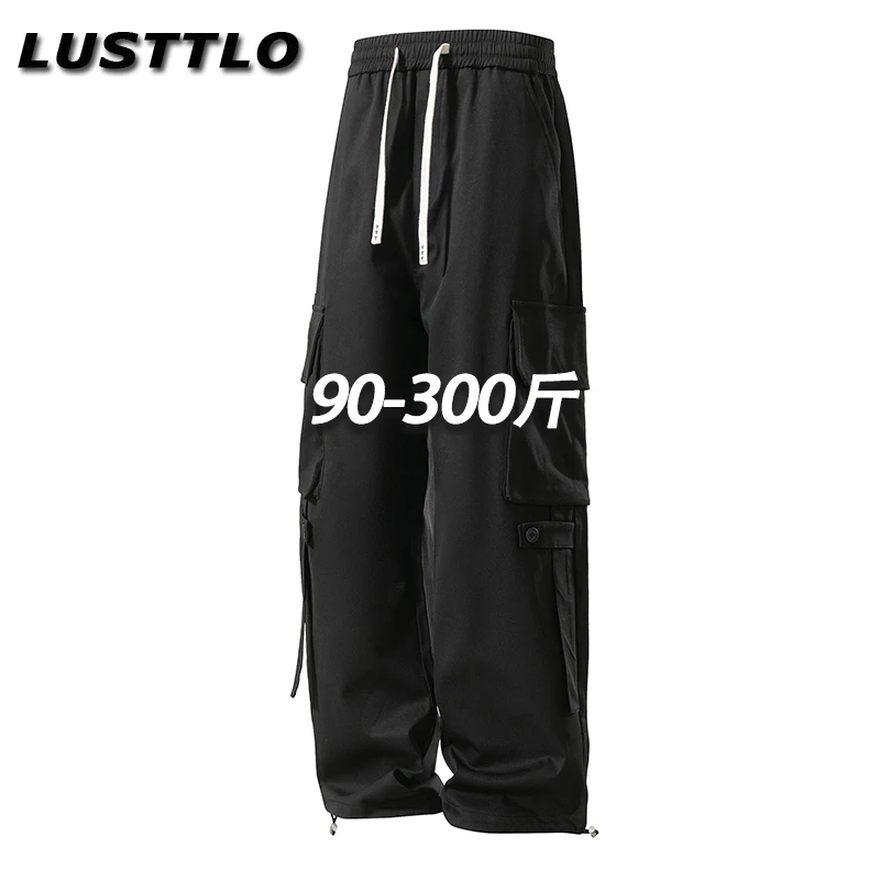 潮牌时尚男士休闲裤大码春秋季潮流百搭宽松工装裤显瘦显瘦直筒裤