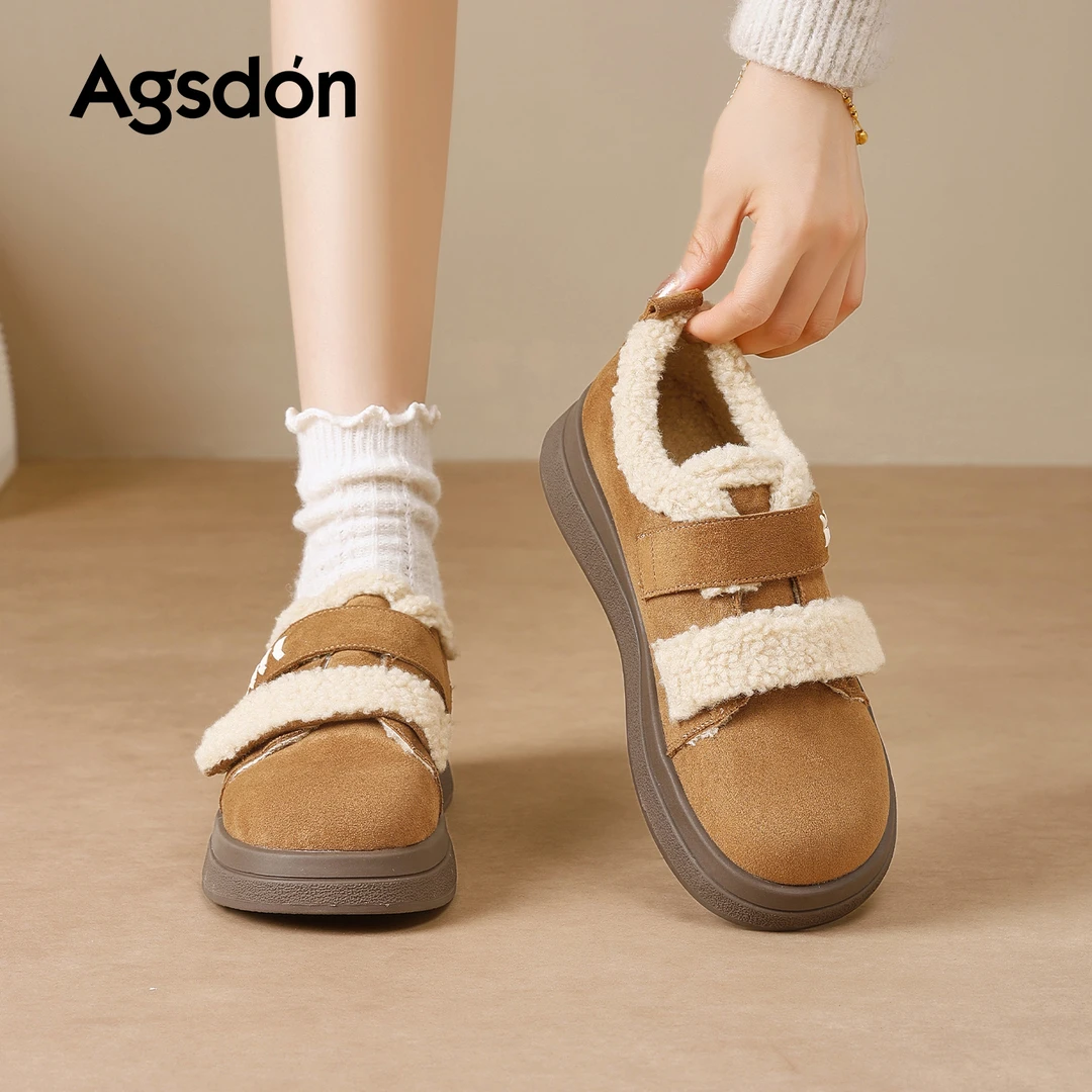 奥古狮登全包勃肯鞋女2025新款冬季厚底雪地靴加绒加厚保暖棉鞋H