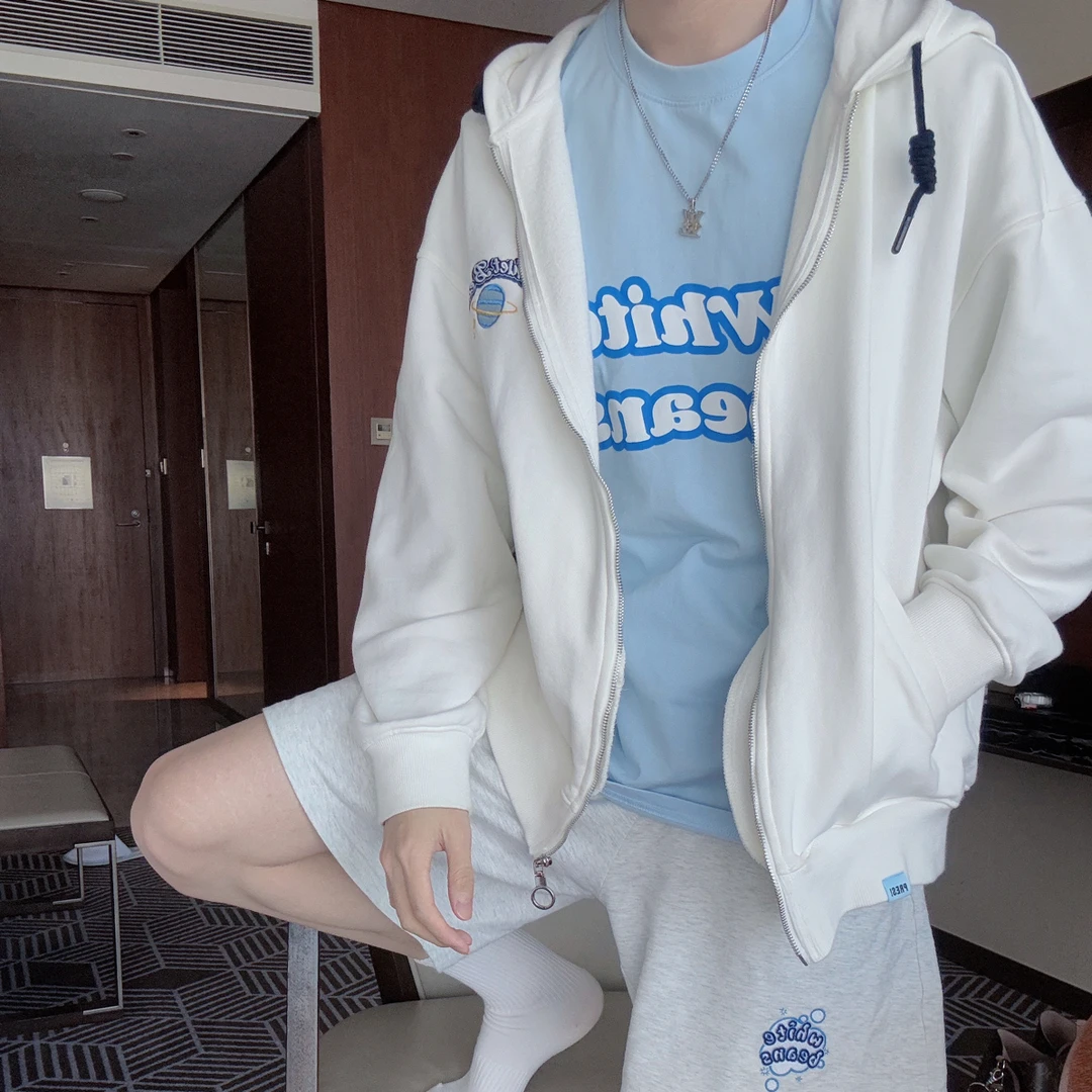 白豆的制衣间原创少年感高级感百搭宽松长袖休闲开衫春秋卫衣外套