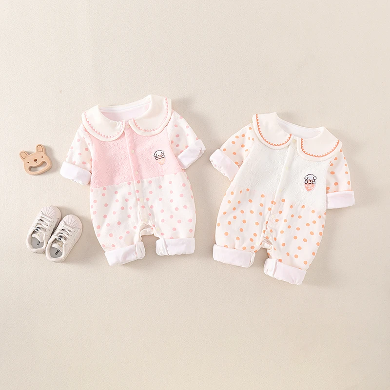 新生儿婴儿连体衣春秋外穿可爱超萌外出哈衣四季外出双层