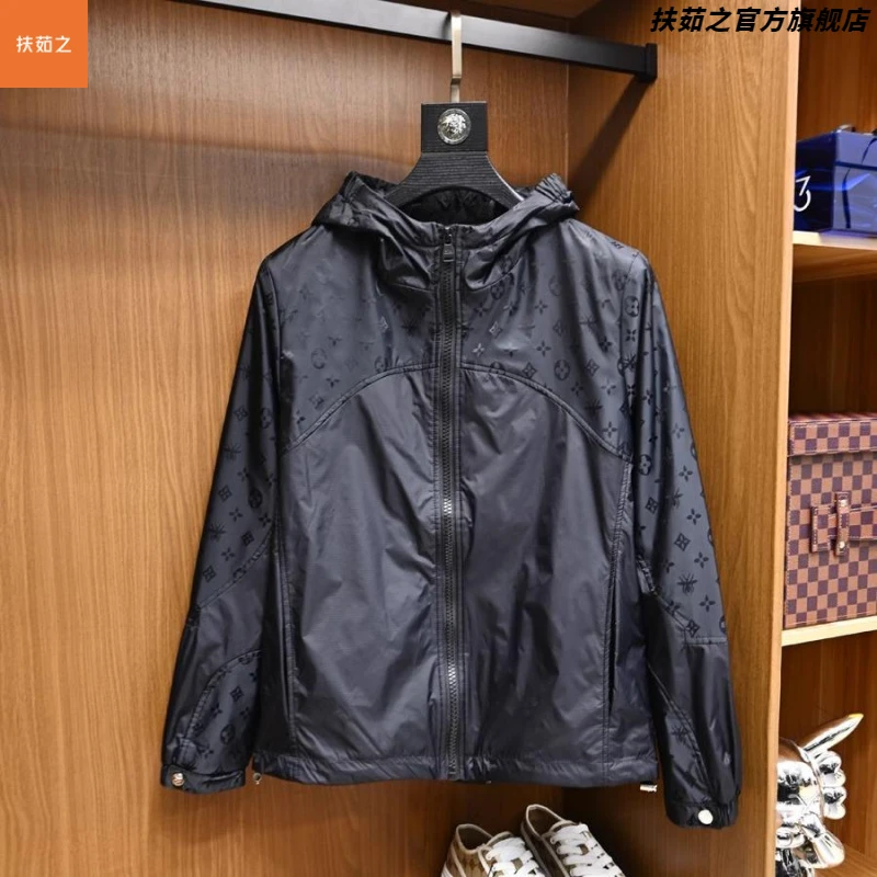 轻奢时尚外套男2025欧洲站新款秋冬季保暖连帽上衣服潮牌男士夹克