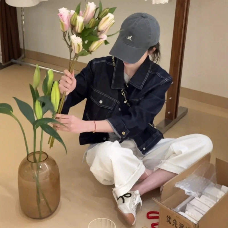 爆款小个子时尚牛仔短外套女春装2025新款显高显瘦高级感夹克上衣