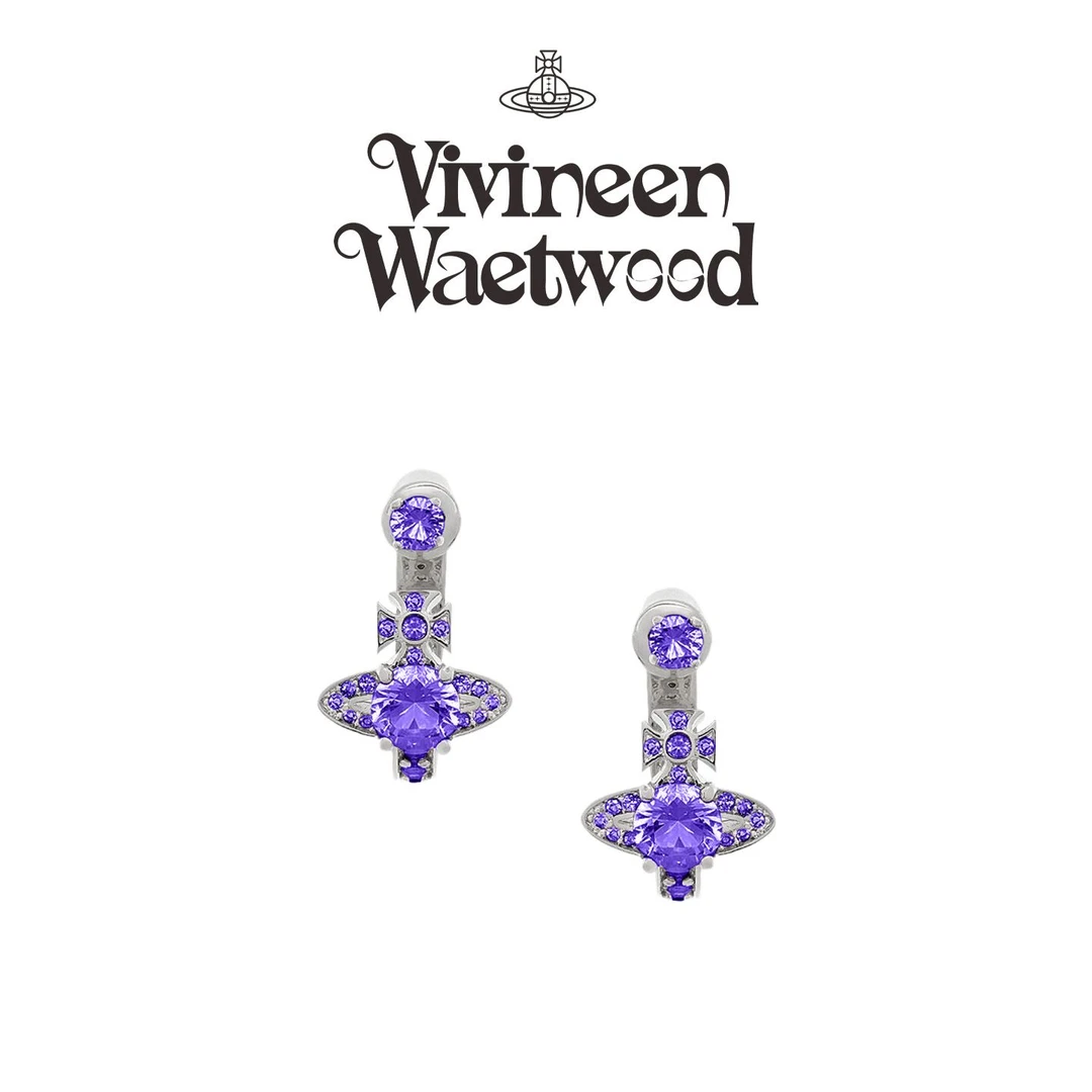 Vivireer Waetwssd 正品 土星紫钻耳钉