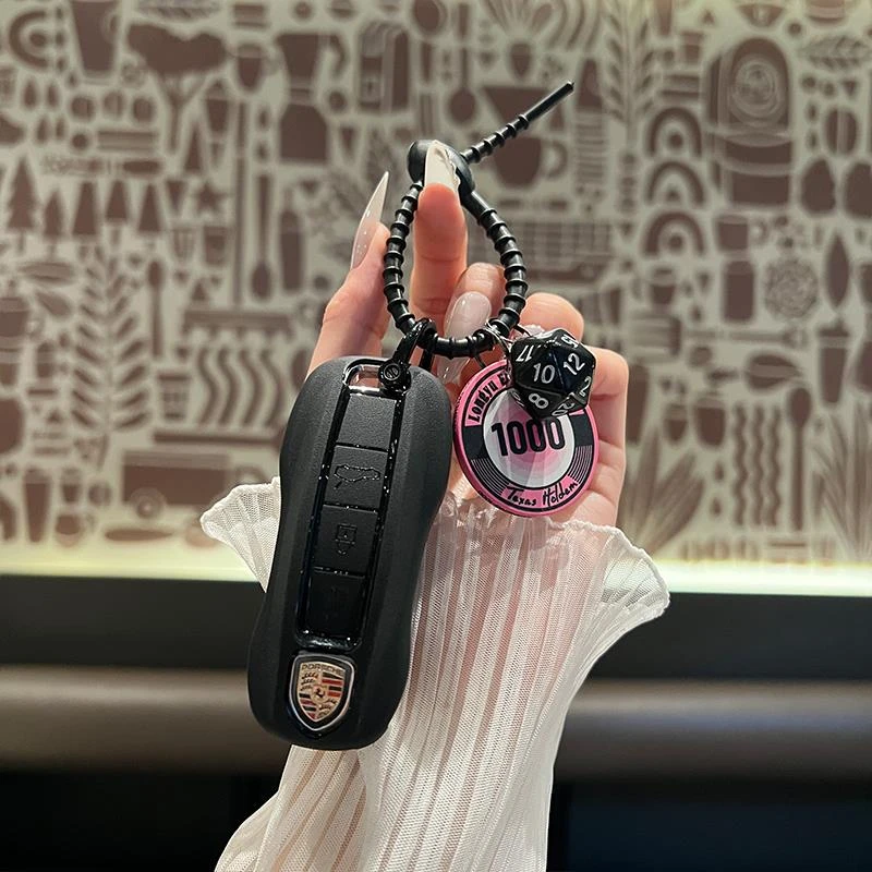 适用于保时捷Panamera帕拉梅拉卡宴包Macan车钥匙套718Taycan扣