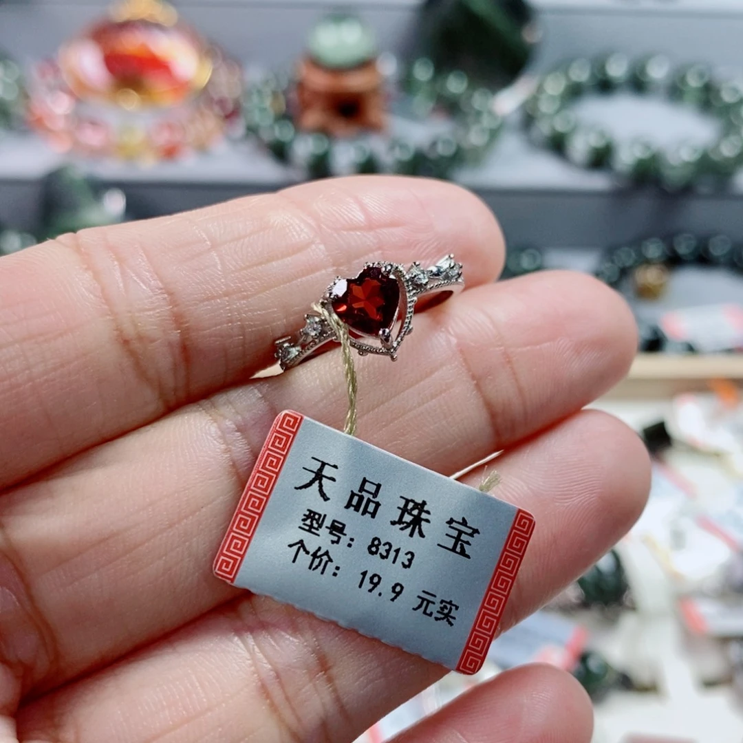 银S925镶嵌戒指水晶戒指