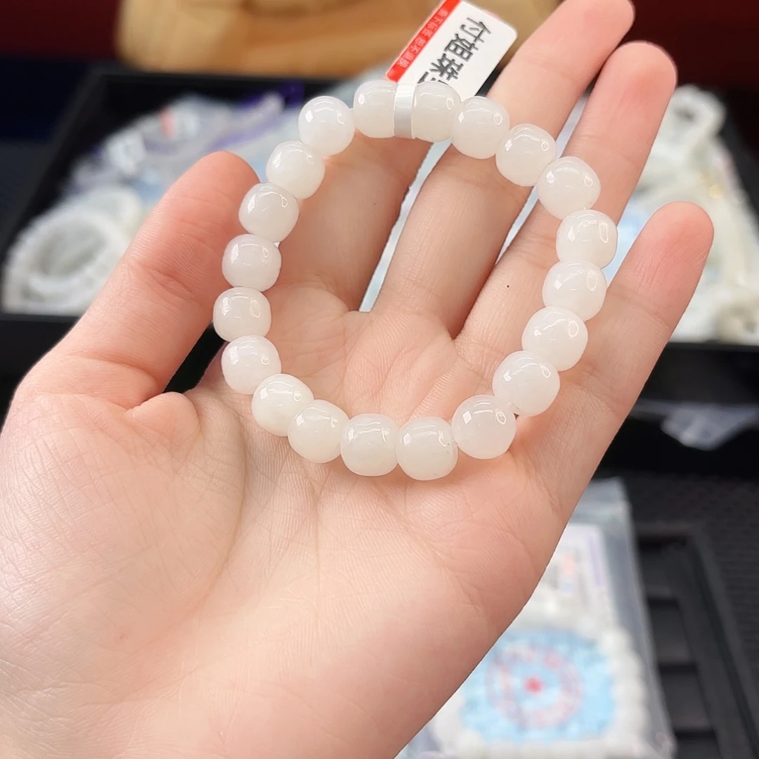 颈饰未镶嵌和田玉10白玉手链