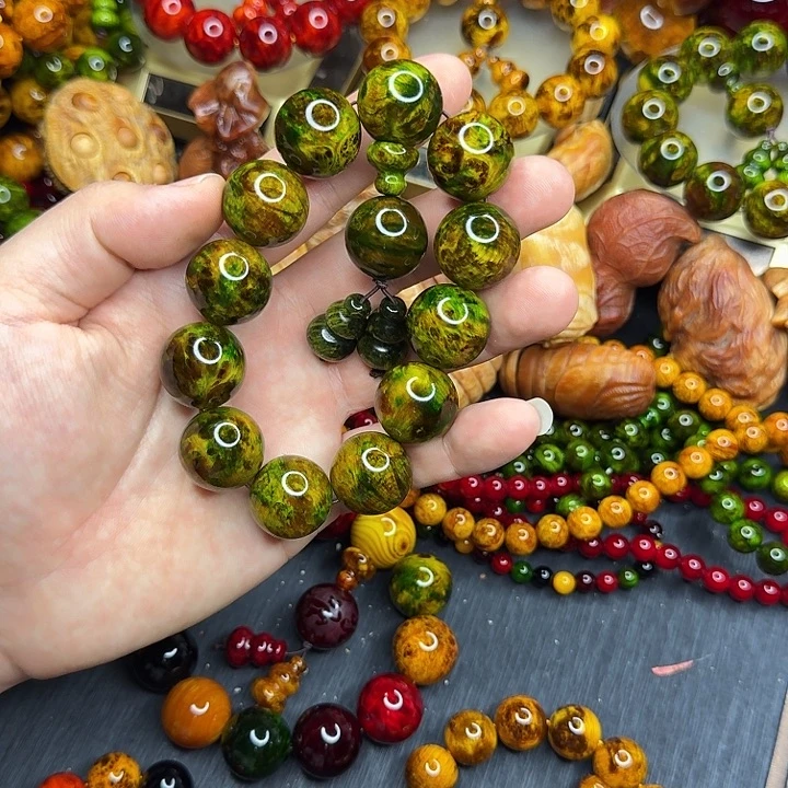 松木琥珀木玩手串