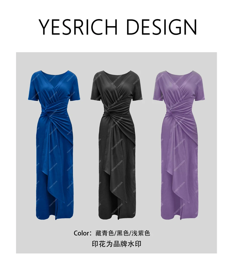 沙漏腰  三色气质优雅人均沙漏腰百搭遮肉显瘦长款连衣裙女G202