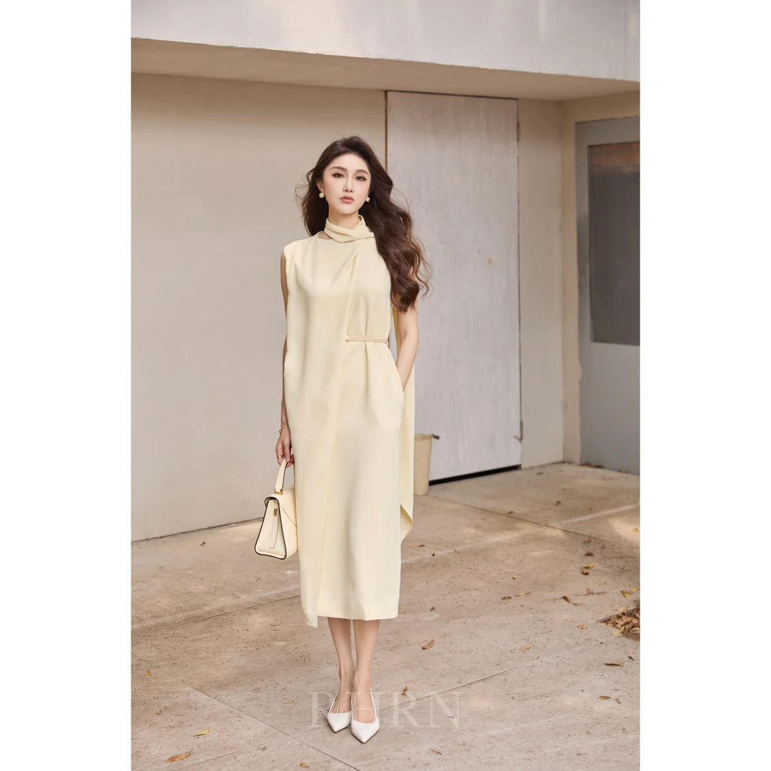 RHRN H-Line晨雾黄 极简线条美学连衣裙