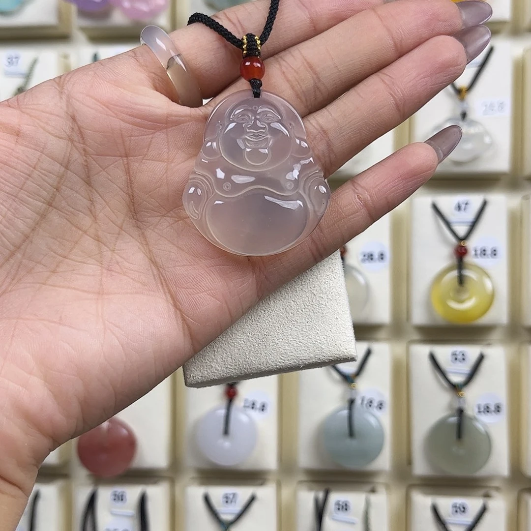 玛瑙/玉髓未镶嵌吊坠(赠链)