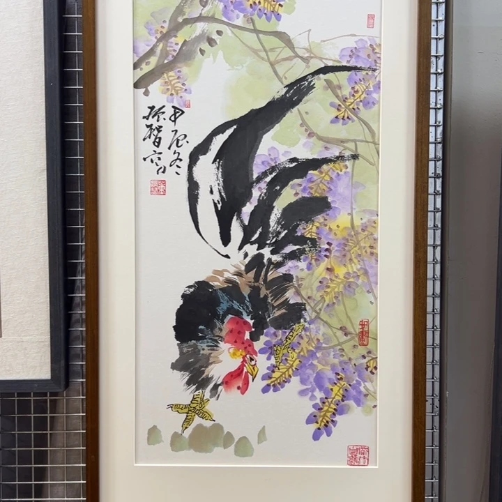 国画红袍画院手绘作品不带框