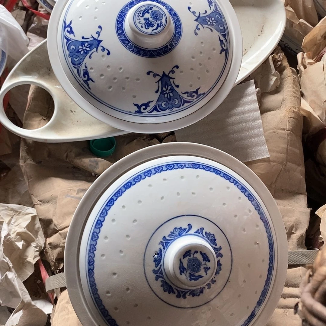 摆件9寸青花玲珑瓷碗