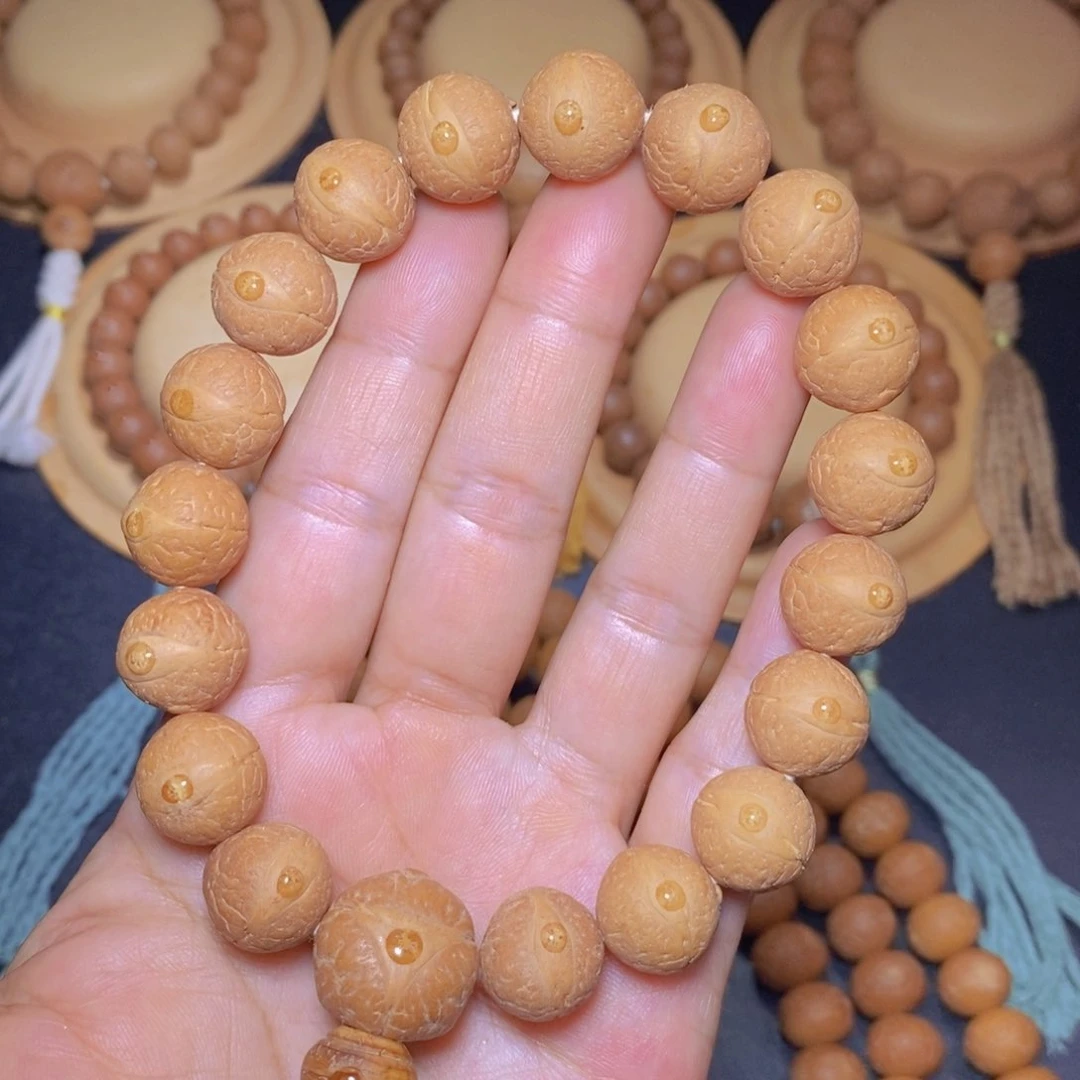凤眼菩提手串13.5mm红皮圆桩 手串18颗