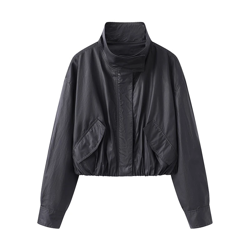 艾家皮衣夹克商场同款2025春季新款百搭显瘦外套休闲上衣1022