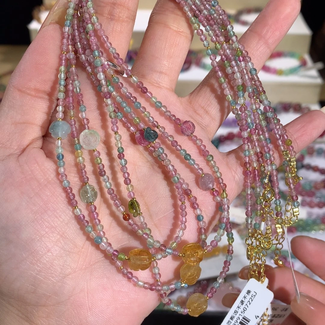 碧玺手串手链未镶嵌多样性发其一