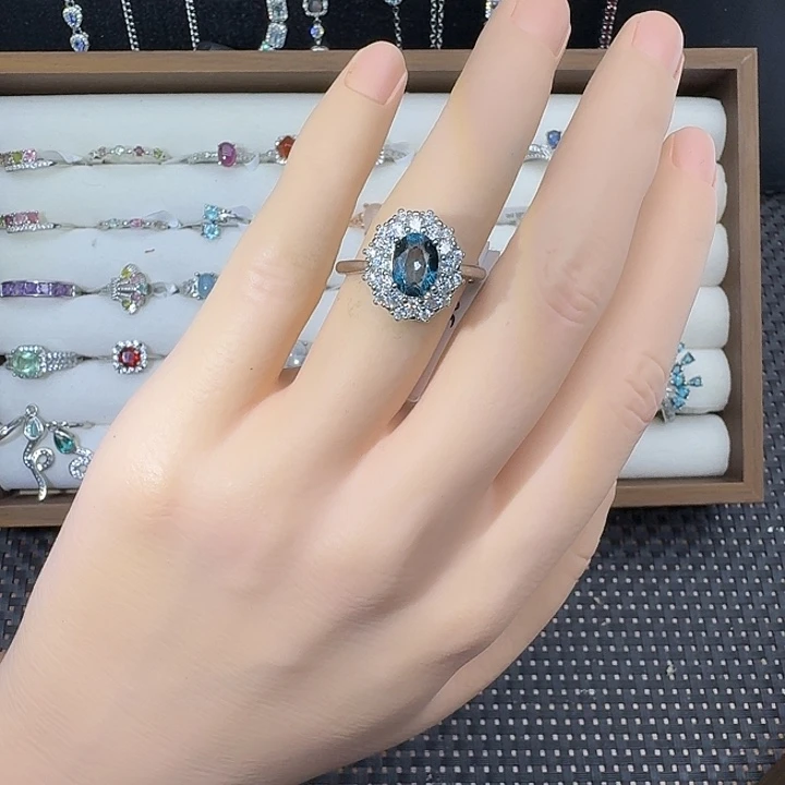 戒指钛钢托帕石1580