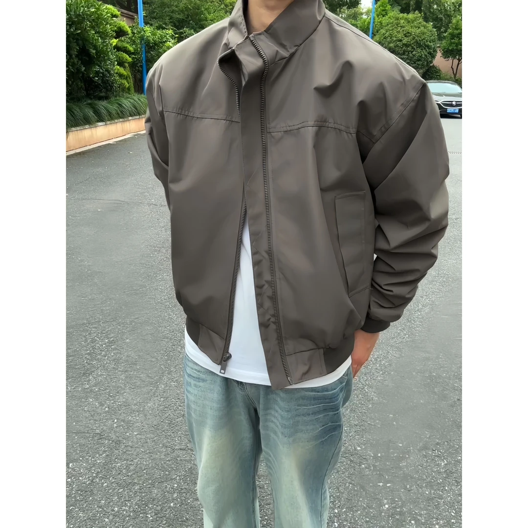 cleanfit美式飞行员夹克外套男款秋季新款百搭工装立领教练棒球服