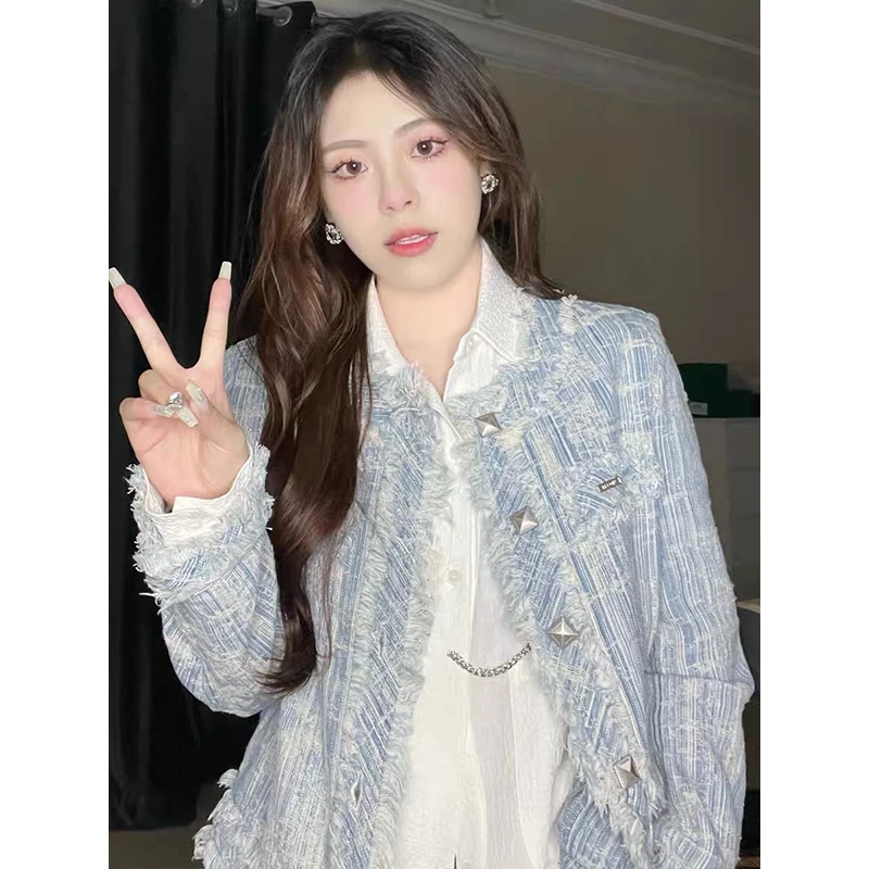 3-2-1春季新款2025气质时尚百搭短款韩版夹克上衣复古外套女