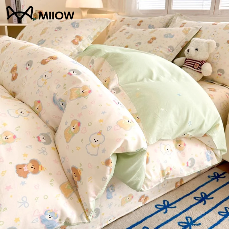 全棉床上四件套纯棉2025新款卡通儿童被套床单宿舍三件套四季通用