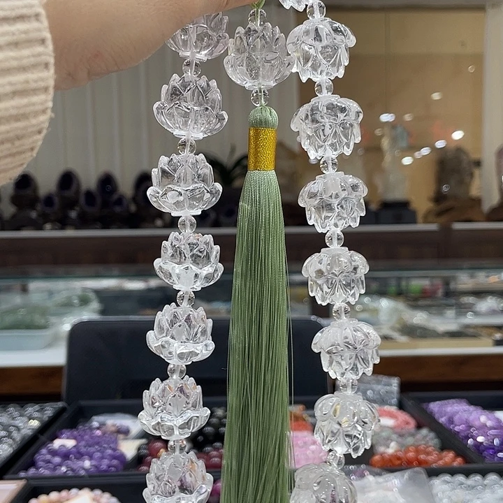 珠宝半成品未镶嵌水晶莲花手持