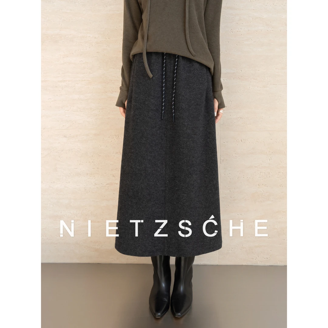 尼采 官方直营｜宝藏半裙｜羊毛 时髦百搭 梨形必备女装半身裙71235