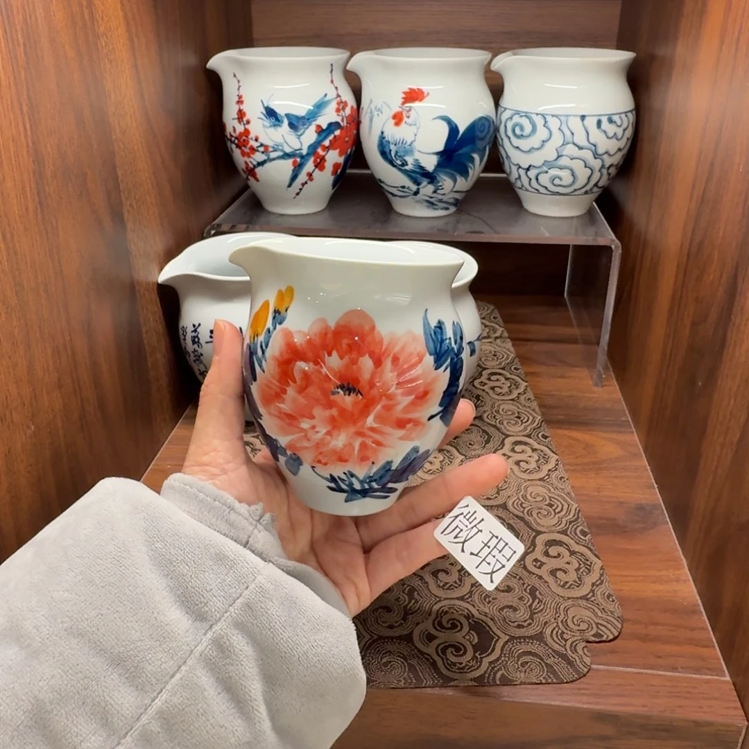 釉下手绘茶具微瑕