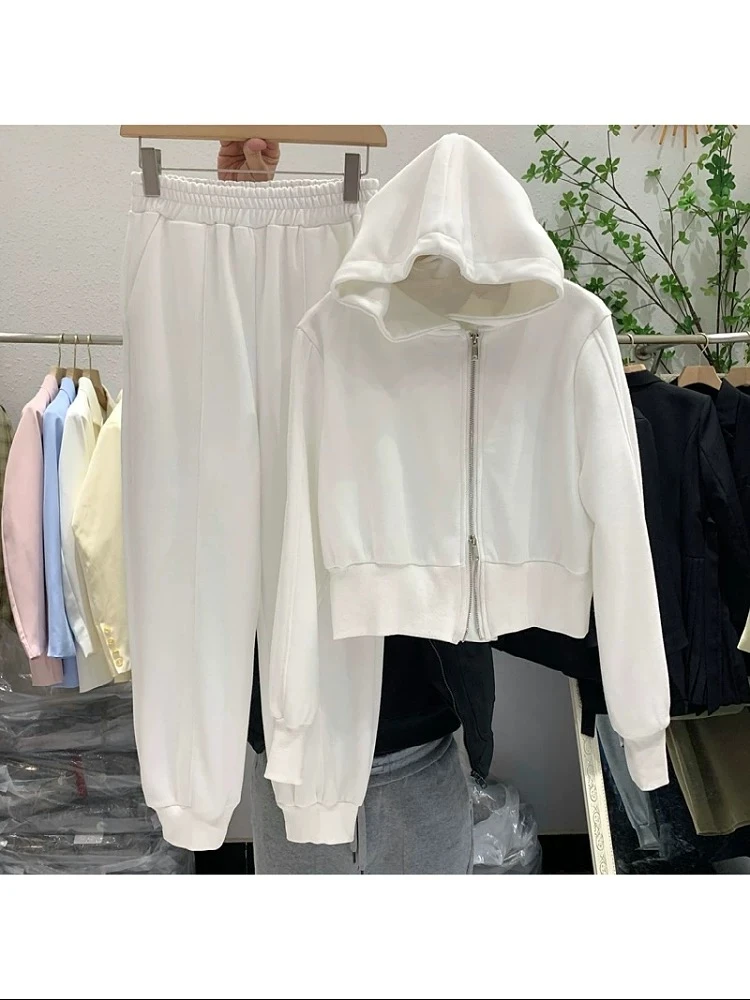 7433  运动服两件套女春秋新款宽松拉链连帽卫衣卫裤休闲套装潮