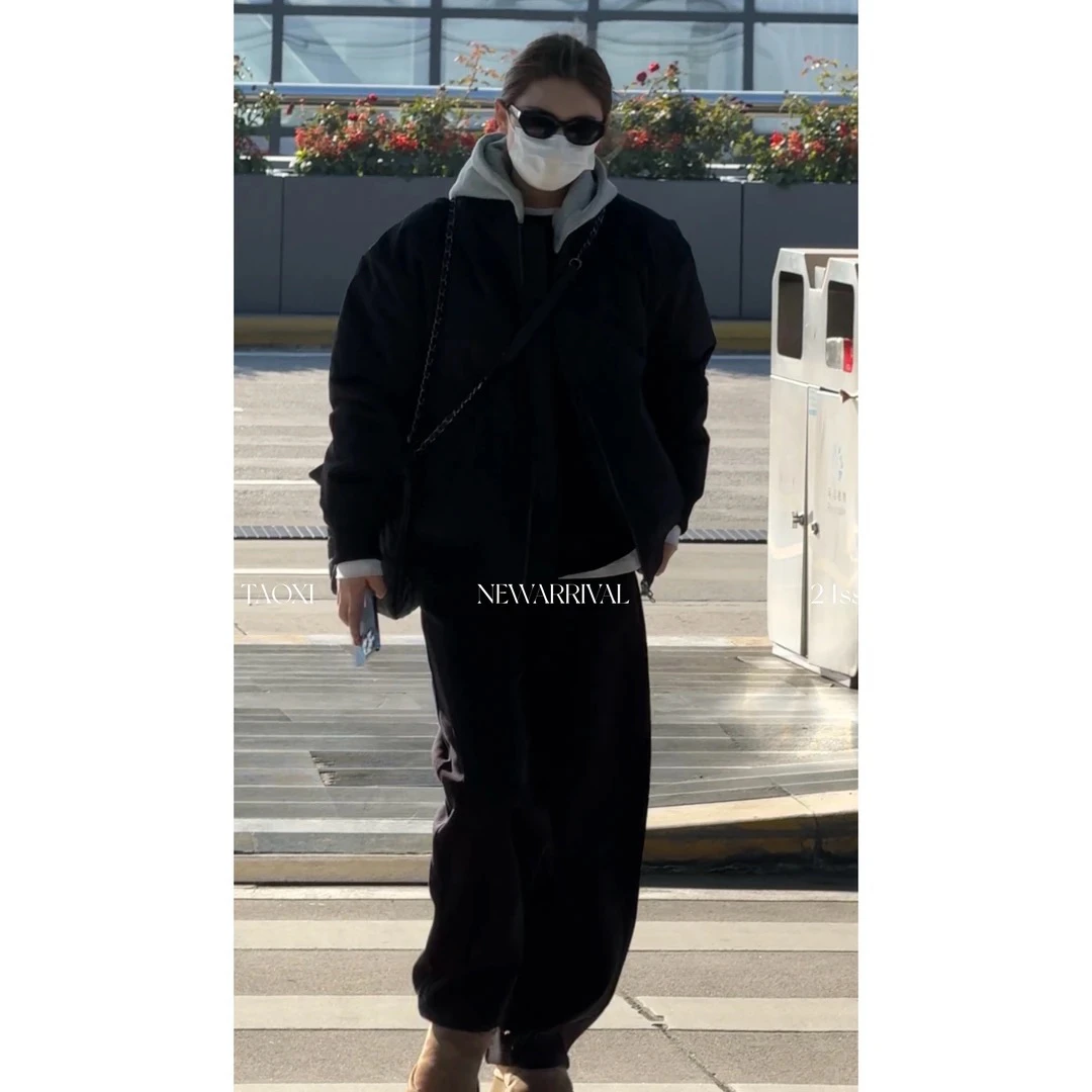 TAOXI“帅过男朋友”假两件可拆卸连帽飞行员夹克保暖外套