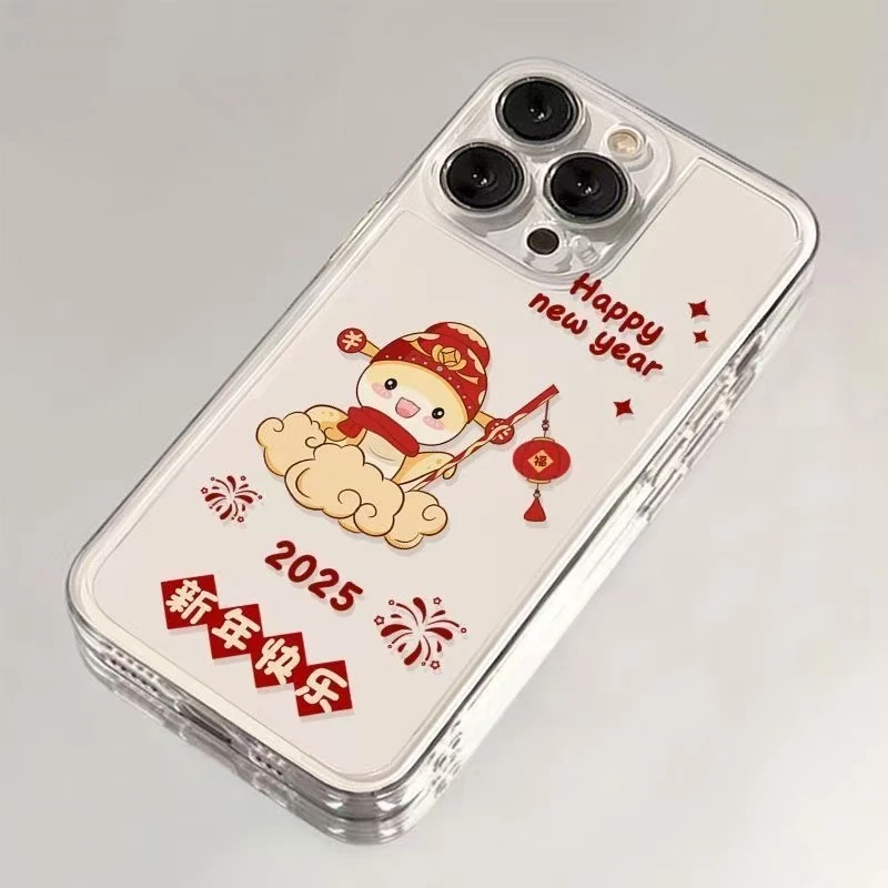蛇年吉祥适用于苹果16ProMaxiphone手机壳太空壳情侣保护套可爱