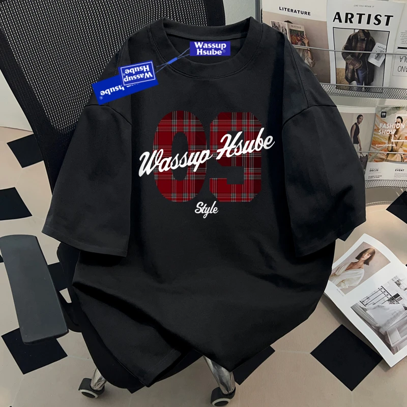 WASSUP HSUBE重磅330g纯棉T恤夏季新款青少年宽松休闲短袖vintage