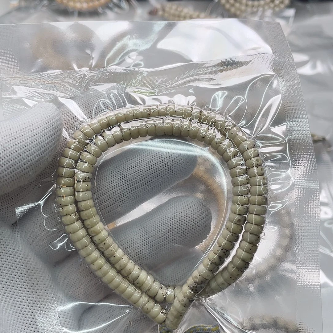 星月菩提把件玉化料3x6药片108