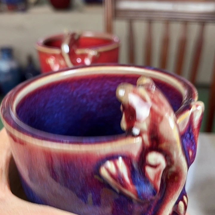 闲***致瓷片钧瓷手工艺品杯子
