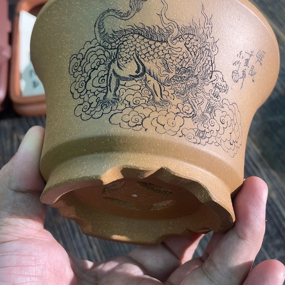 紫砂花盆微瑕花盆