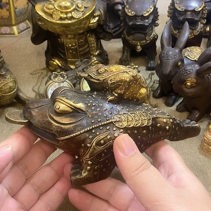 紫铜鎏金摆件金蟾